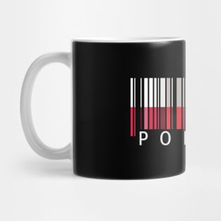 Poland flag colors barcode Mug